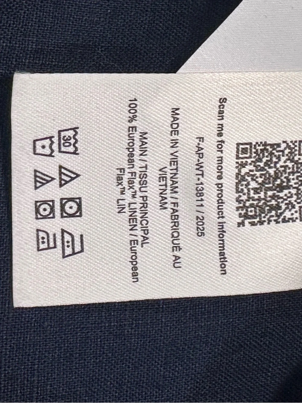 Everlane navy linen top - Picture 9 of 10